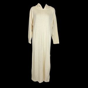 The J.Peterman co women’s cream cotton hooded maxi dress size large